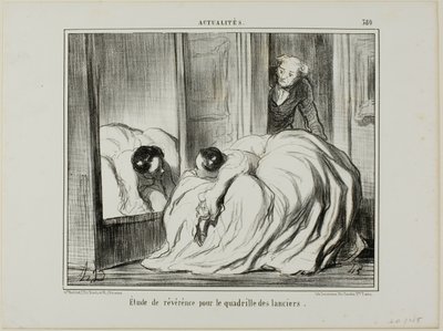 Studie der Ehrfurcht für die Quadrille der Lancers, Platte 380 aus Actualités von Honoré Victorin Daumier
