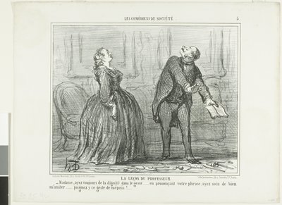 Die Lektion des Professors, Platte fünf aus Les Comédiens de Société von Honoré Victorin Daumier