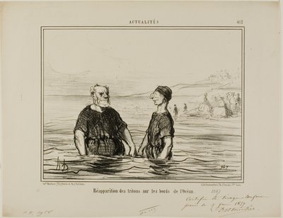 Das Wiederauftauchen der Tritonen des Meeres, Platte 412 aus Actualités von Honoré Victorin Daumier