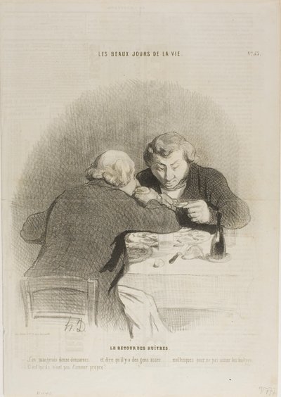 Die Rückkehr der Austernsaison, Platte 53 aus Les Beaux Jours De La Vie von Honoré Victorin Daumier