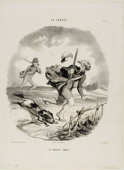 Der gejagte Jäger, Platte 4 aus La Chasse von Honoré Victorin Daumier