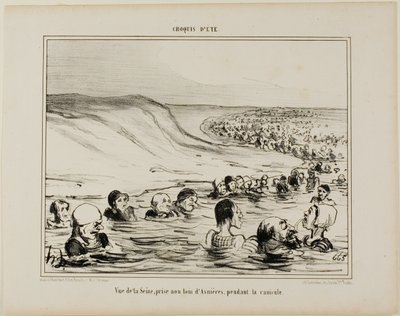 Blick auf die Seine bei Asnières während der Hundstage, Platte 2 aus Croquis D
