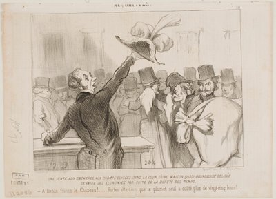 Eine Auktion in einem bürgerlichen Haus von Honoré Daumier