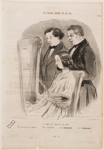 Eine Dame, die sich den Künsten widmet von Honoré Daumier