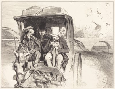Nun los... zum Teufel, Kutscher... von Honoré Daumier