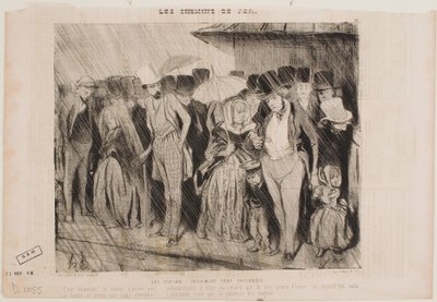 Eine endlose Wartezeit am Bahnhof von Honoré Daumier
