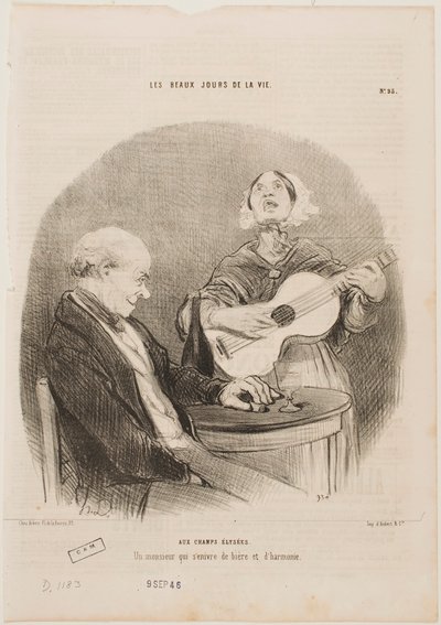 Auf den Champs-Élysées von Honoré Daumier