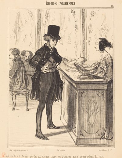 Den halben Becher beim Domino und die Börse auf der Straße verloren von Honoré Daumier
