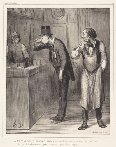 Da ist einer, er könnte wohl unglücklich sein... von Honoré Daumier
