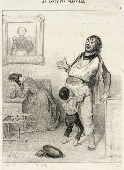 Ist es erlaubt, in einem solchen Zustand aus Bercy zurückzukehren... von Honoré Daumier