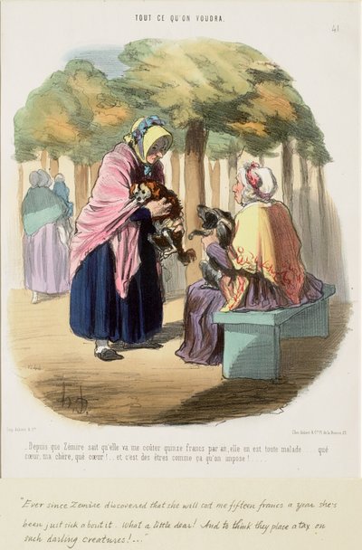 Seit Zémire weiß, dass sie mich fünfzehn Francs im Jahr kosten wird, … von Honoré Daumier