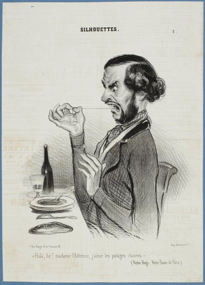 Halt! Kellnerin, ich bevorzuge das Gemüse glatt rasiert. von Honoré Daumier