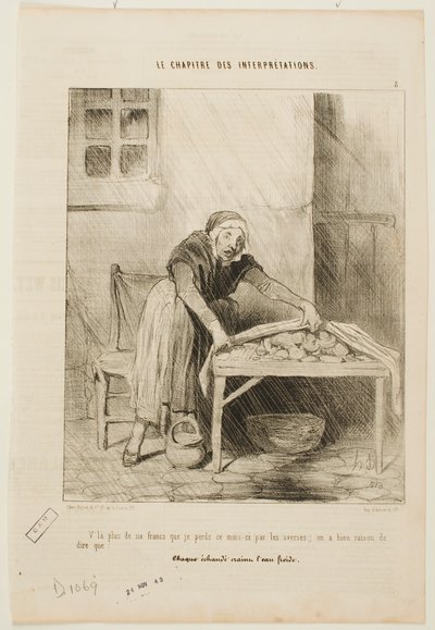 Ich habe diesen Monat wegen der plötzlichen Regenschauer mehr als sechs Francs verloren von Honoré Daumier