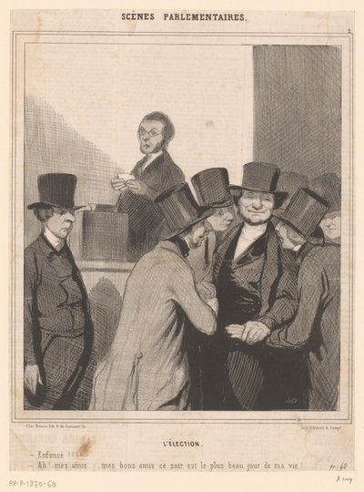 Karikatur von zwei Kandidaten nach dem Wahlergebnis von Honoré Daumier