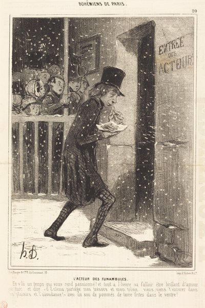 Der Schauspieler des Théâtre des Funambules von Honoré Daumier