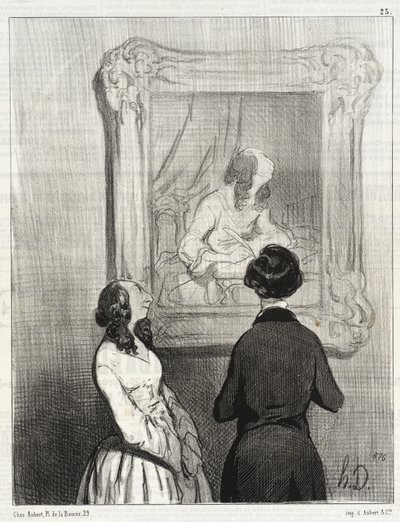 Der Künstler hat mich dargestellt, während ich schreibe... von Honoré Daumier