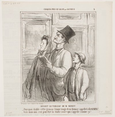 Betrachtung des Gemäldes von Manet von Honoré Daumier