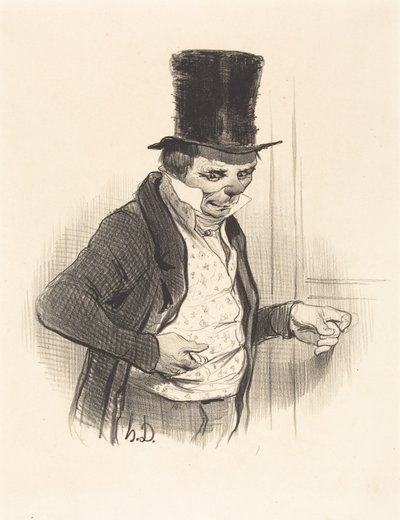 Der Pförtner auf seiner Besuchsrunde... von Honoré Daumier