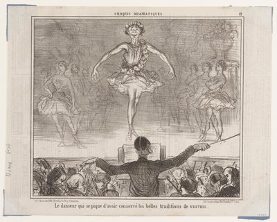 Der Tänzer, der sich rühmt, ... (Dramatische Skizzen), aus Le Charivari von Honoré Daumier