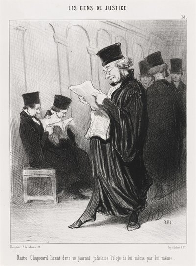 Meister Chapotard liest... die Lobrede auf sich selbst... von Honoré Daumier