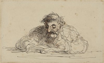 Lesender Mann von Honoré Daumier