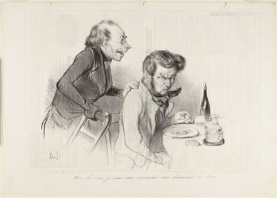 Mein lieber Freund, ich komme ganz ungezwungen, um Sie um ein Abendessen zu bitten von Honoré Daumier