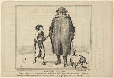 Herr Prudhomme, Philanthrop, Nummer 291 aus der Serie „Actualités“ aus Le Charivari von Honoré Daumier