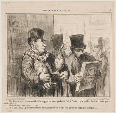Meine Frau hat mich gebeten, mein Porträt machen zu lassen, wenn ich in Paris bin von Honoré Daumier