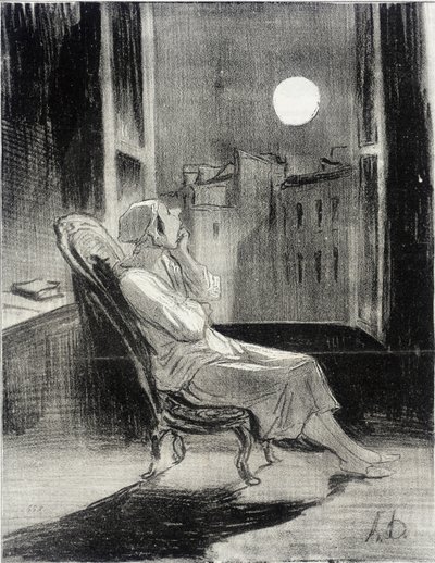 O Mond!... inspiriere mich heute Abend zu einem kleinen Gedanken... von Honoré Daumier