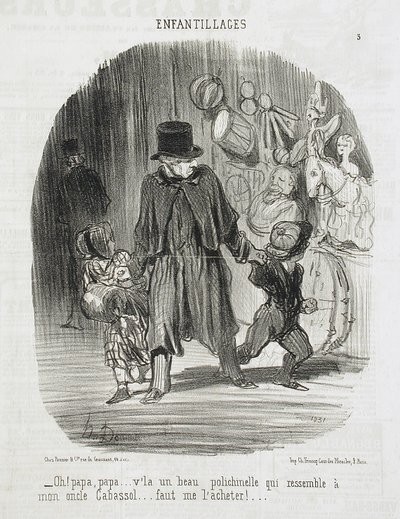 Oh! Papa, Papa ... da ist ein schönes Polichinelle ... von Honoré Daumier