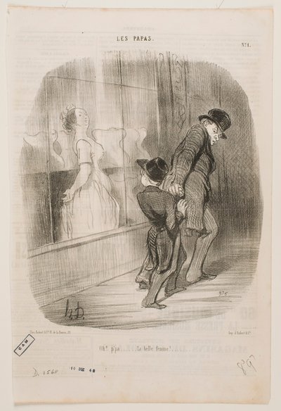 Oh, Papa, ... was für eine schöne Frau! von Honoré Daumier