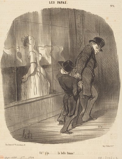 Oh! Papa... die schöne Frau! von Honoré Daumier