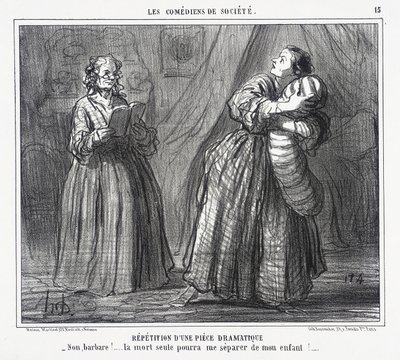Probe eines Theaterstücks von Honoré Daumier