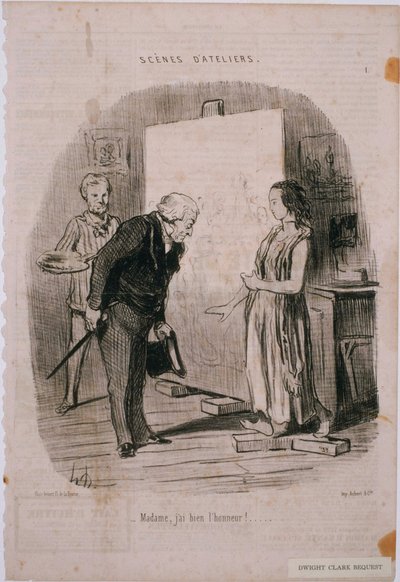 Szenen aus dem Atelier: Madame, ich habe die Ehre!... von Honoré Daumier