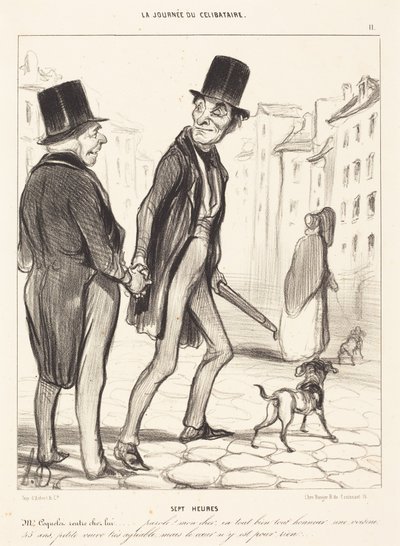 Sieben Uhr von Honoré Daumier