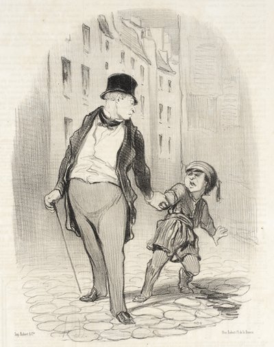 Wenn du nicht schneller als so zur Schule kommst von Honoré Daumier