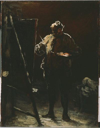 Der Maler an seiner Staffelei von Honoré Daumier