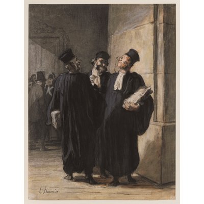 Drei Anwälte im Gespräch von Honoré Daumier