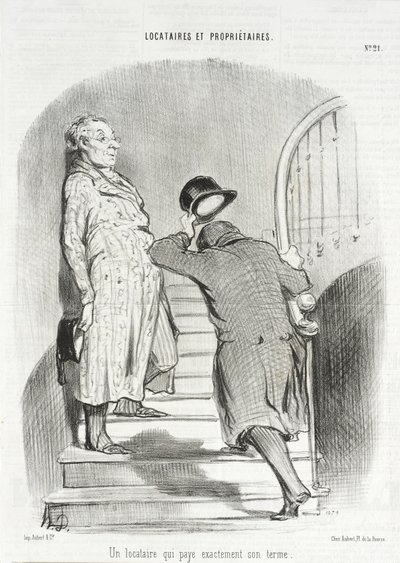 Ein Mieter, der seine Miete pünktlich bezahlt von Honoré Daumier