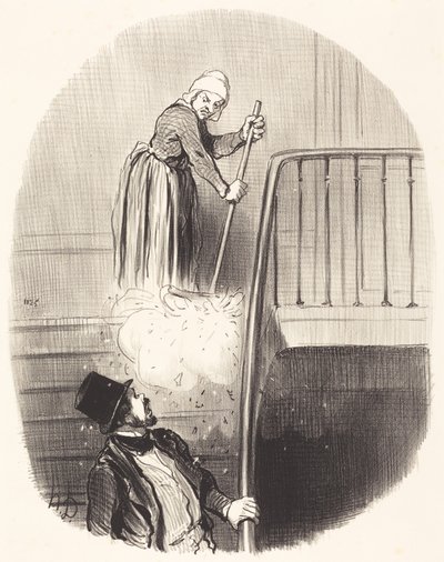 Ein Mieter, der am 1. Januar etwas vergessen hat von Honoré Daumier