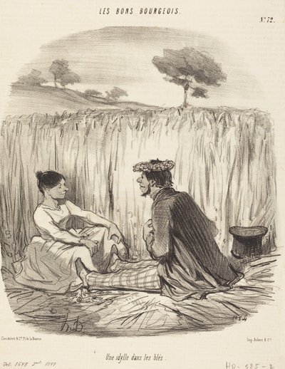 Eine Idylle im Weizenfeld von Honoré Daumier