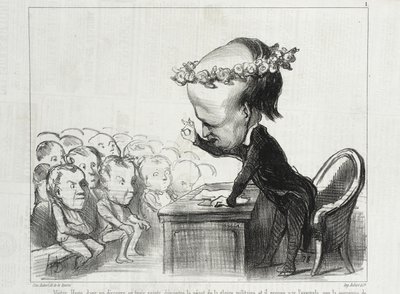 Victor Hugo bei einer Rede in drei Punkten... von Honoré Daumier