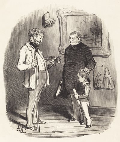 Da ist mein Kleiner... wenn er nicht genug Mittel hat... von Honoré Daumier