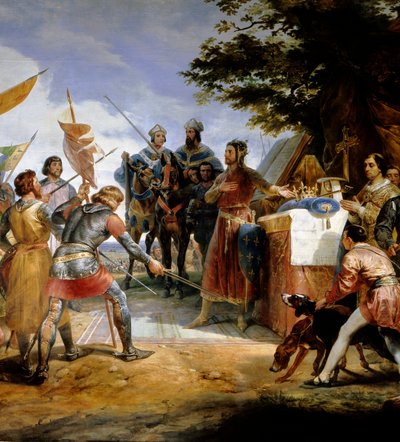 Französisch-Englischer Krieg (1202-1214): Die Schlacht von Bouvines am 27.07.1214 von Emile Jean Horace Vernet