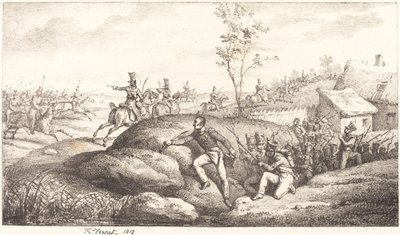 Hinterhalt der Infanterie gegen die Kosaken von Emile Jean Horace Vernet