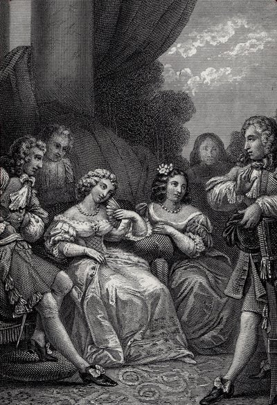 Der Menschenfeind oder der verliebte Melancholiker - Gravur aus „Werke“ von Jean-Baptiste Poquelin, genannt Molière von Emile Jean Horace Vernet