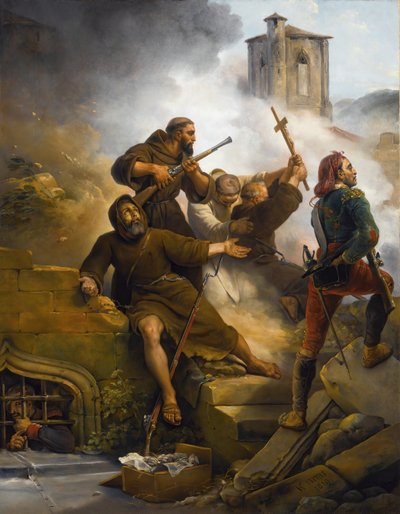 Die erste Belagerung von Saragossa, 1819 von Emile Jean Horace Vernet