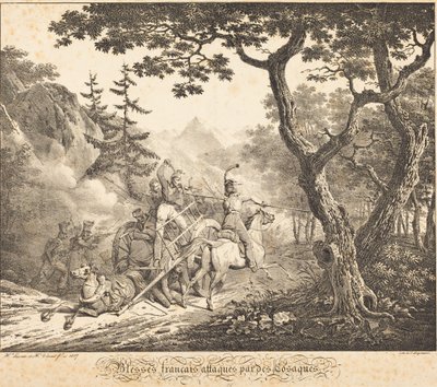 Verwundeter Franzose von einem Kosaken angegriffen von Horace Vernet