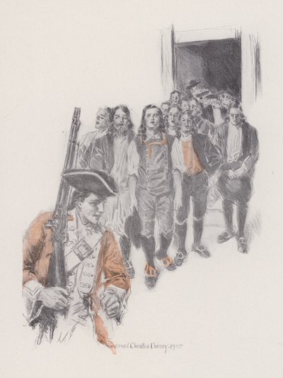 Illustration für Evangeline, Eine Geschichte aus Arcadien, von Henry Wadsworth Longfellow von Howard Chandler (after) Christy