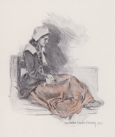 Illustration für Evangeline, A Tale of Arcadie, von Henry Wadsworth Longfellow von Howard Chandler (after) Christy